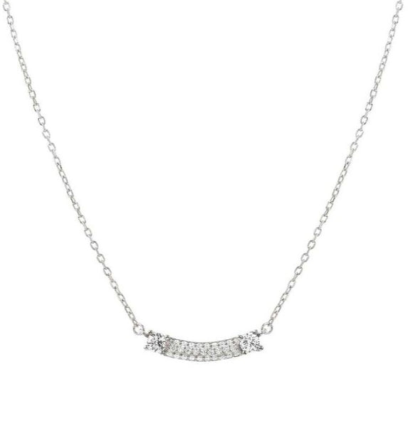 FASHION ERA necklace in 925 silver and 1 cubic zirconia pavé Silver
