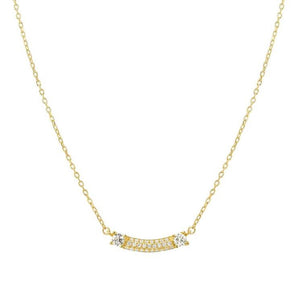 FASHION ERA necklace in 925 silver and 1 cubic zirconia pavé Yellow Gold