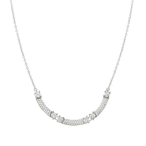 FASHION ERA necklace in 925 silver and 3 cubic zirconia pavé Silver