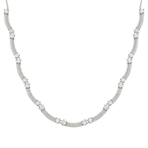FASHION ERA necklace in 925 silver and 11 cubic zirconia pavé Silver