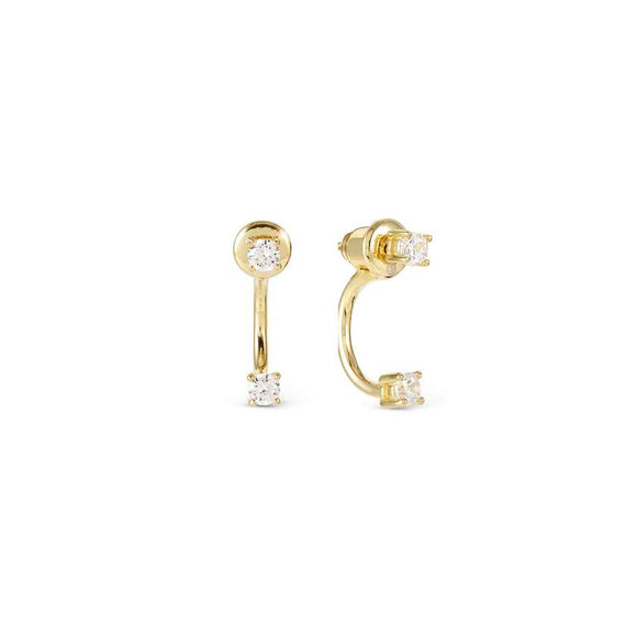 FASHION ERA earrings in 925 silver (SMALL) and cz Yellow Gold