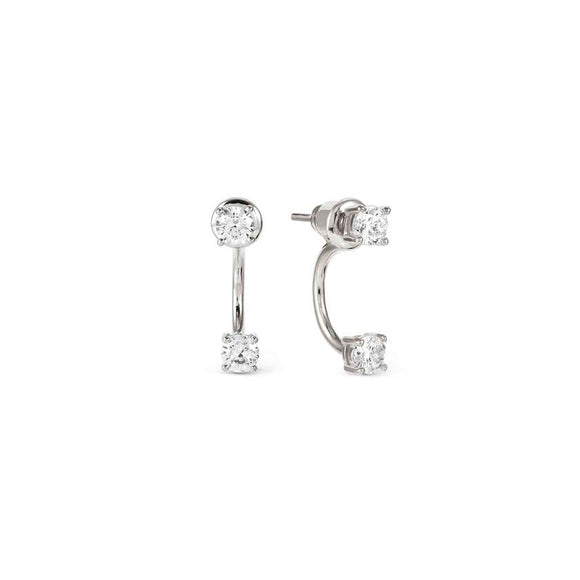 FASHION ERA earrings in 925 silver (LARGE) and cz Silver