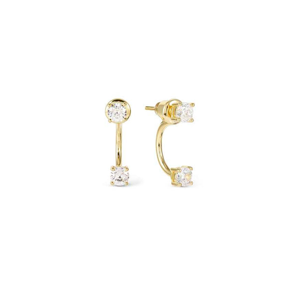 FASHION ERA earrings in 925 silver (LARGE) and cz Yellow Gold