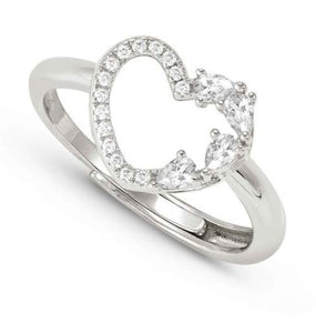 SHINE ME UP ring in 925 silver and cubic zirconia White Heart