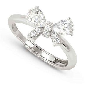 SHINE ME UP ring in 925 silver and cubic zirconia White Bow