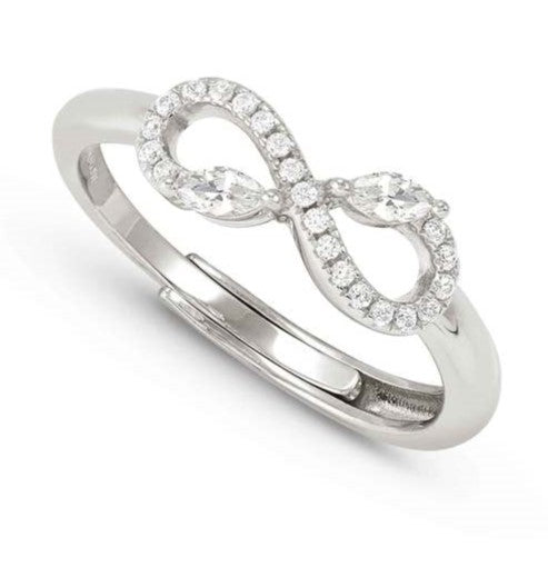 SHINE ME UP ring in 925 silver and cubic zirconia White Infinity