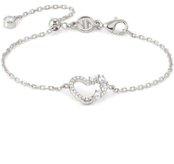 SHINE ME UP bracelet in 925 silver and cubic zirconia White Heart