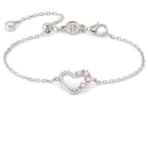 SHINE ME UP bracelet in 925 silver and cubic zirconia White/Pink Heart