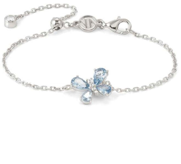 SHINE ME UP bracelet in 925 silver and cubic zirconia White/Light Blue Butterfly