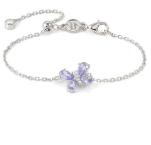 SHINE ME UP bracelet in 925 silver and cubic zirconia White/Lilac Butterfly