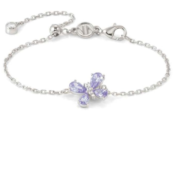 SHINE ME UP bracelet in 925 silver and cubic zirconia White/Lilac Butterfly