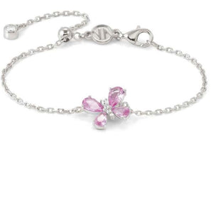 SHINE ME UP bracelet in 925 silver and cubic zirconia White/Pink Butterfly