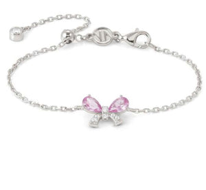 SHINE ME UP bracelet in 925 silver and cubic zirconia White/Pink Bow