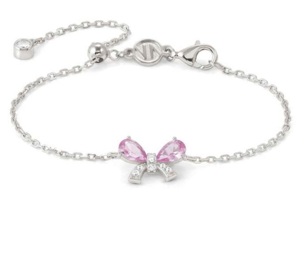 SHINE ME UP bracelet in 925 silver and cubic zirconia White/Pink Bow