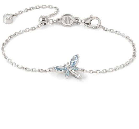 SHINE ME UP bracelet in 925 silver and cubic zirconia White/Light Blue Dragonfly