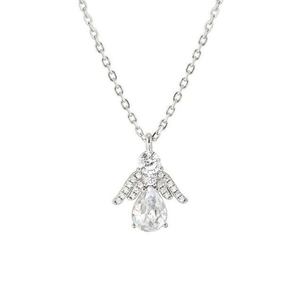 SHINE ME UP necklace in 925 silver and cubic zirconia White Angel