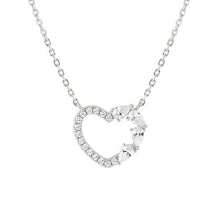 SHINE ME UP necklace in 925 silver and cubic zirconia White Heart