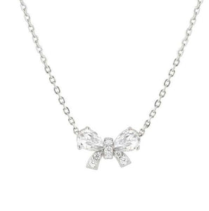 SHINE ME UP necklace in 925 silver and cubic zirconia White Bow