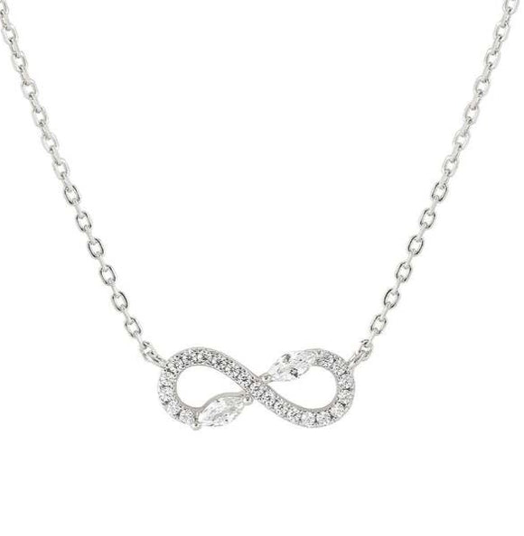 SHINE ME UP necklace in 925 silver and cubic zirconia White Infinity