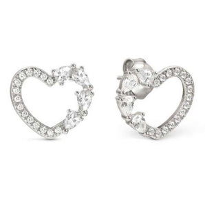 SHINE ME UP earrings in 925 silver and cubic zirconia White Heart