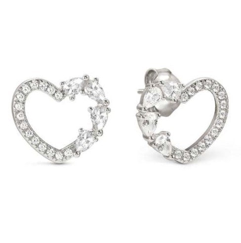SHINE ME UP earrings in 925 silver and cubic zirconia White Heart
