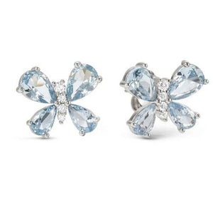 SHINE ME UP earrings in 925 silver and cubic zirconia White/Light Blue Butterfly