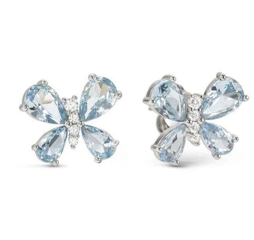 SHINE ME UP earrings in 925 silver and cubic zirconia White/Light Blue Butterfly