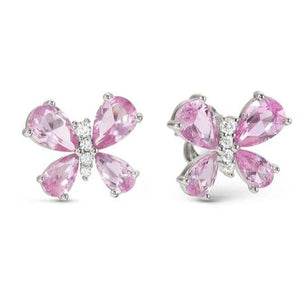 SHINE ME UP earrings in 925 silver and cubic zirconia White/Pink Butterfly