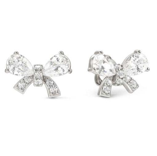 SHINE ME UP earrings in 925 silver and cubic zirconia White Bow