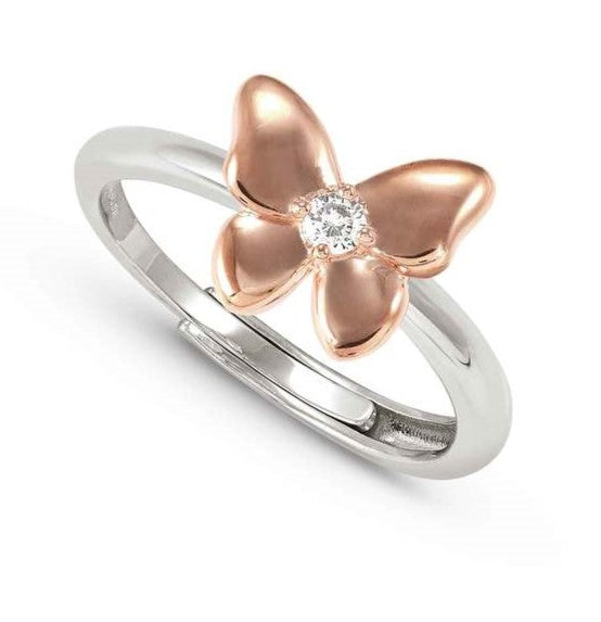 SWEETMADAME ring in 925 silver and cubic zirconia Rose Gold Butterfly