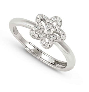 SWEETMADAME ring in 925 silver and cubic zirconia pavè Flower