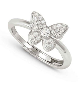 SWEETMADAME ring in 925 silver and cubic zirconia pavè Butterfly