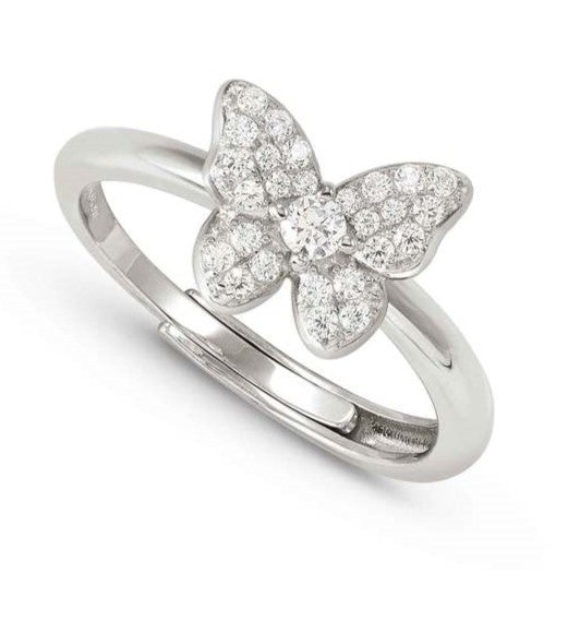 SWEETMADAME ring in 925 silver and cubic zirconia pavè Butterfly