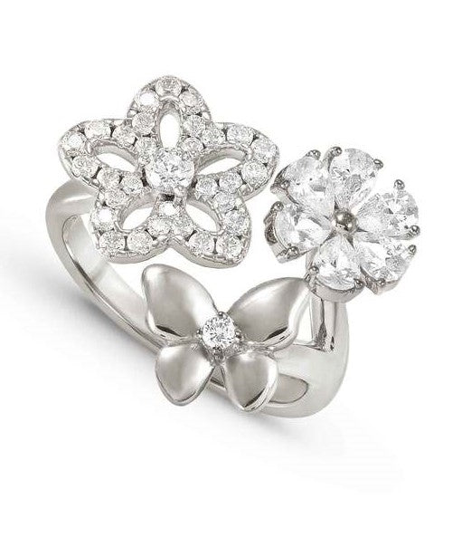 SWEETMADAME ring in 925 silver and cubic zirconia 3 symbols Mixed Size 11