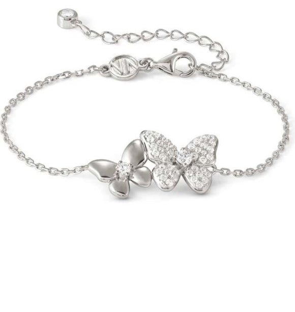 SWEETMADAME bracelet in 925 silver 2 symbols and cubic zirconia Butterfly