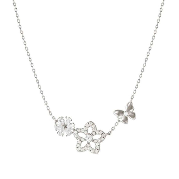 SWEETMADAME necklace in 925 silver 3 symbols and cubic zirconia Mixed