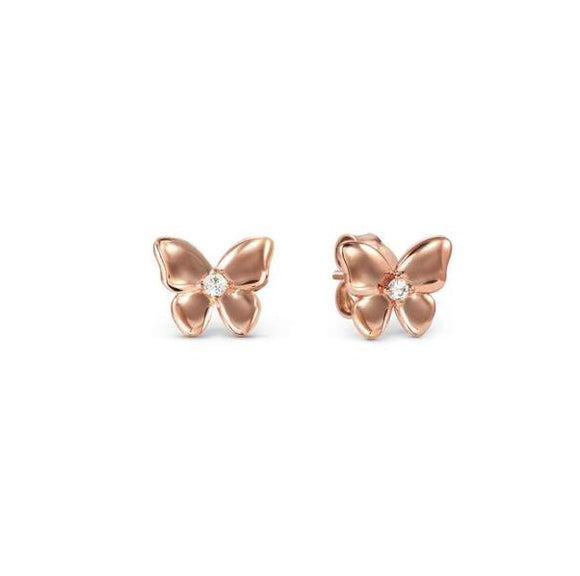 SWEETMADAME earrings in 925 silver and cubic zirconia Rose Gold Butterfly