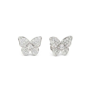 SWEETMADAME earrings in 925 silver and cubic zirconia pavé Butterfly