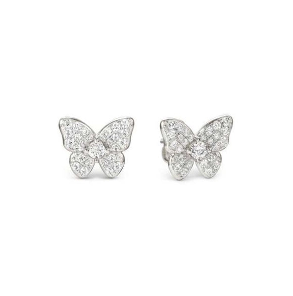 SWEETMADAME earrings in 925 silver and cubic zirconia pavé Butterfly