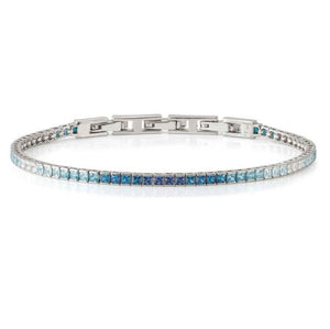 DAYTONIGHT bracelet in 925 silver (2.7 mm) and cubic zirconia (E) LIGHT BLUE