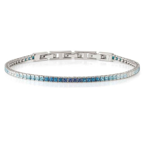 DAYTONIGHT bracelet in 925 silver (2.7 mm) and cubic zirconia (E) LIGHT BLUE