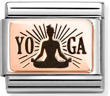 430111/31 Classic PLATES (IC) steel and 9k rose gold Yoga meditation