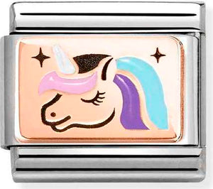 430204/04 Classic  steel, enamel,9k gold Unicorn