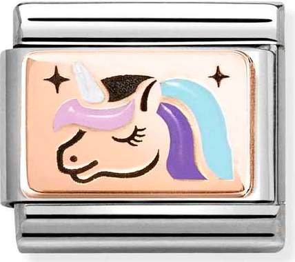 430204/04 Classic  steel, enamel,9k gold Unicorn