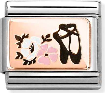 430204/05 Classic  steel, enamel,9k gold Ballet Shoes