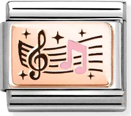 430204/06 Classic  steel, enamel,9k gold Musical Notes