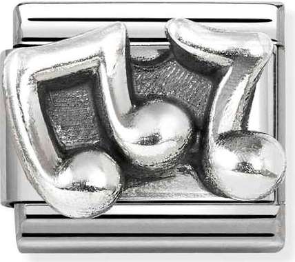 330101/86 Classic OXIDIZED SYMBOLS in st.steel  925 silver Music Notes
