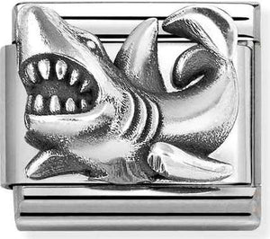 330101/87 Classic OXIDIZED SYMBOLS in st.steel  925 silver Shark