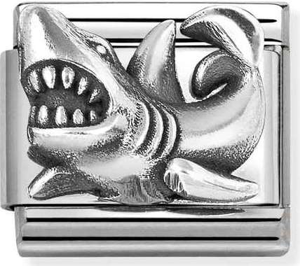 330101/87 Classic OXIDIZED SYMBOLS in st.steel  925 silver Shark