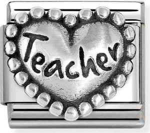 330101/89 Classic OXIDIZED SYMBOLS in st.steel  925 silver Teacher